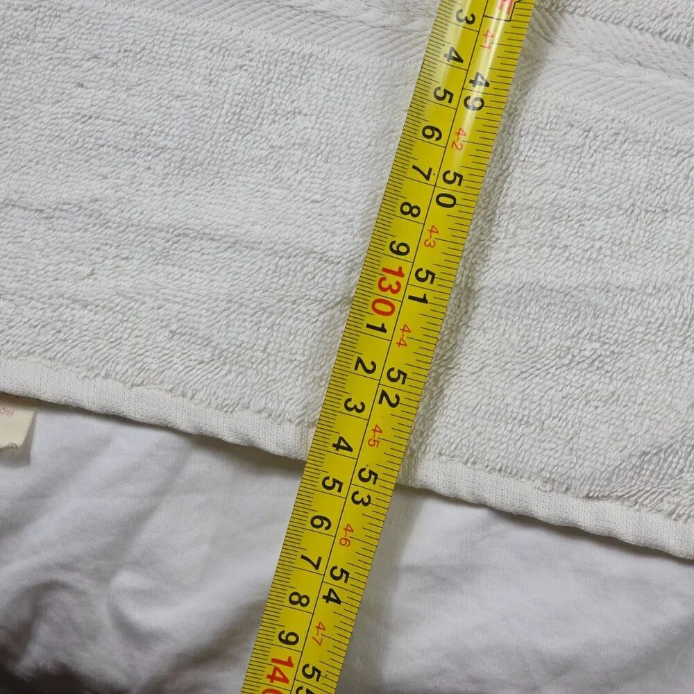 Vintage Stevens White Bath Towel 53x30 Made In USA Summer Solid